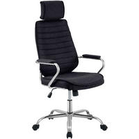 CHEFSESSEL Stoff Schwarz - Chromfarben/Schwarz, Textil/Metall (60/117/67cm) - CLP