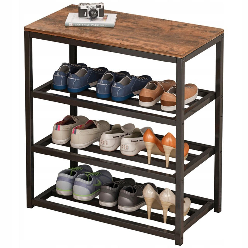 SCHUHSCHRANK, braun 50/30/60 cm - Schwarz/Braun, Holzwerkstoff (50/60/30cm) - Rebiko