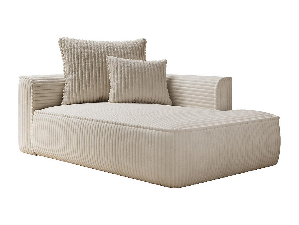 RECAMIERE ohne Schlaffunktion - 1 Person - Samt - Beige - - Beige, Textil (180/67/115cm) - Vente-Unique