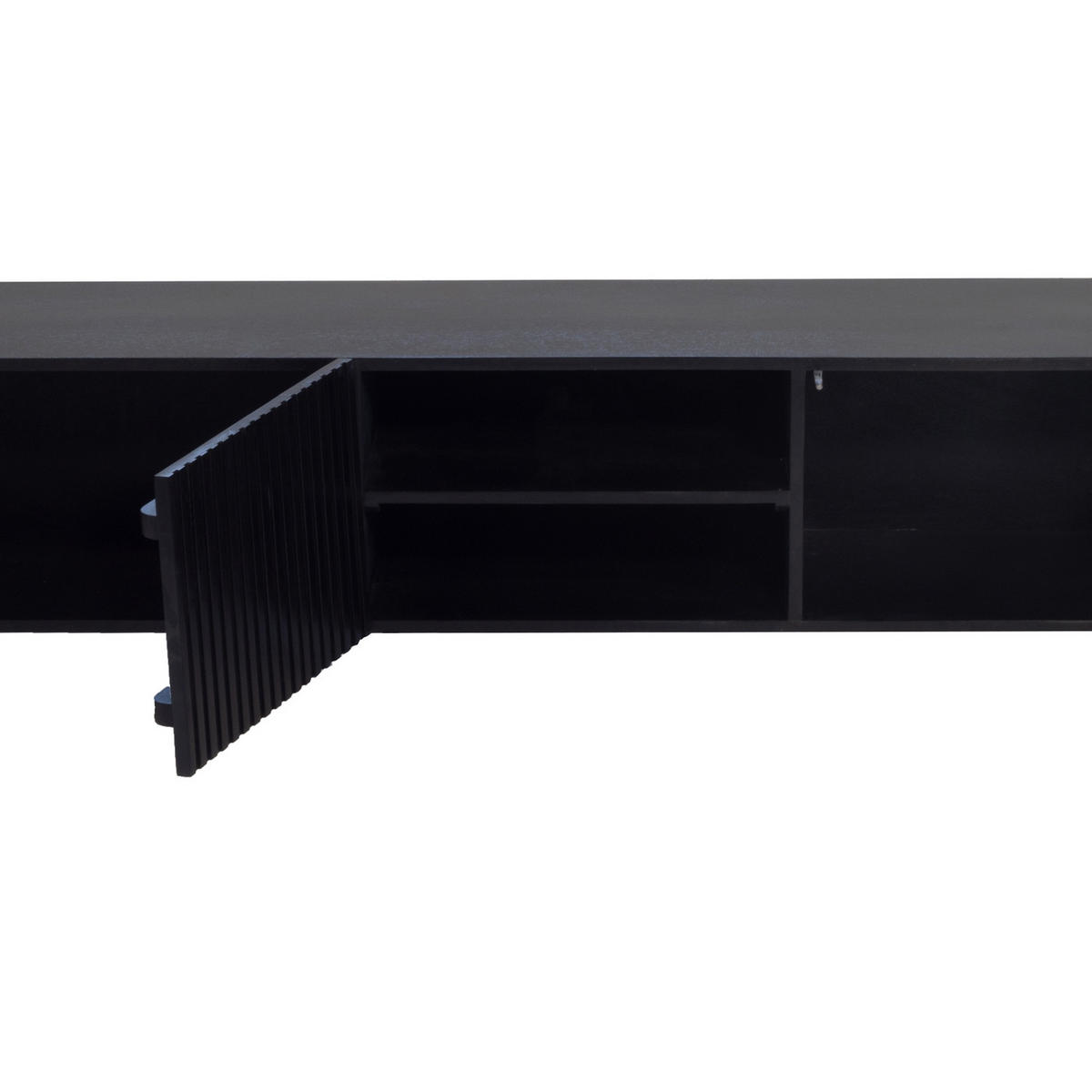 TV-MÖBEL schwebend aus Mangoholz 150cm, schwarz - Schwarz, Holz (150/35/40cm) - Giga Meubel
