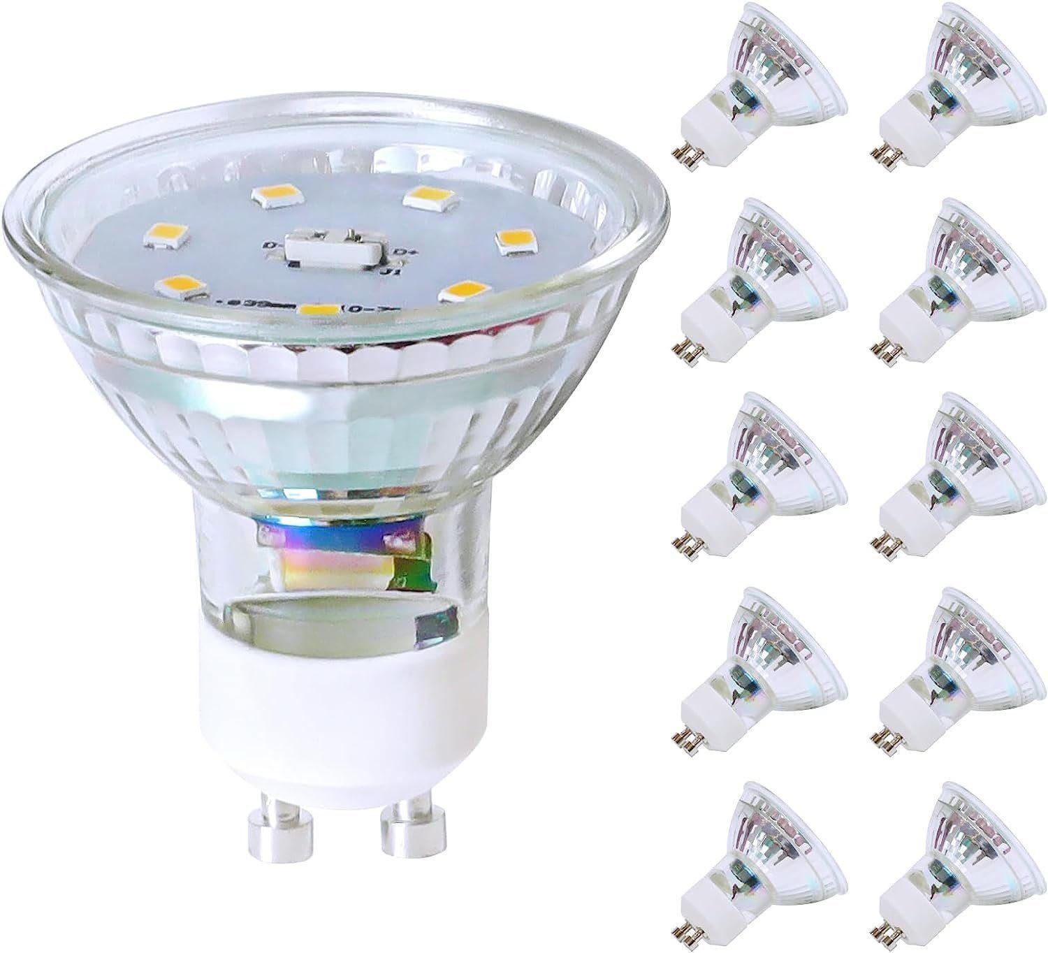 LED žárovky GU10 5W (balení 10 ks) - průhledná, sklo (5/5.7cm) - Nettlife