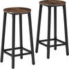 BARHOCKER 2er Set Corby,Sitzhöhe 66 cm,Industrial Holz dunkel - Rostfarben, Holz (32/66/32cm) - tectake