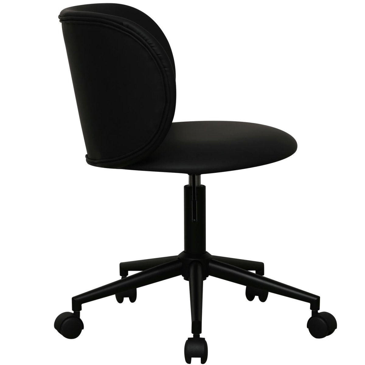 DREHSTUHL höhenverstellbar in Kunstleder Schwarz - Schwarz, Textil/Metall (57/71/56cm) - Furnhouse
