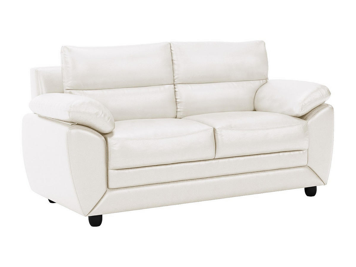 SOFA 2-Sitzer - Kunstleder - Weiß - MANOA - Weiß, Leder (163/88/82cm) - Vente-Unique