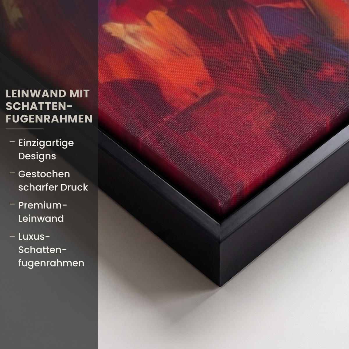 LEINWAND Bilder mit Rahmen - Wein - Frau - Stimmungsvoll - Farbenfroh - 90x90 - Bordeaux, Textil (90/90cm) - MuchoWow