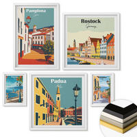 WANDBILDER 5er-Set - 50x50 cm & 20x30 cm & 40x60 cm Weißer Rahmen - Architektur der Küstenstädte - Weiß, Kunststoff (40/60cm) - ArtPrintCave