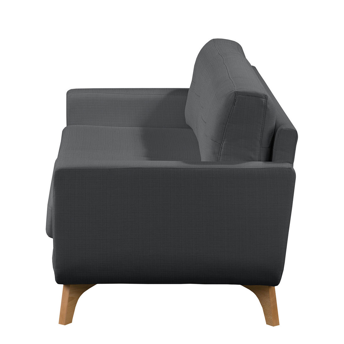 3-SITZER SOFA - Strukturstoff - Grau, Textil (198/88/90cm) - home24