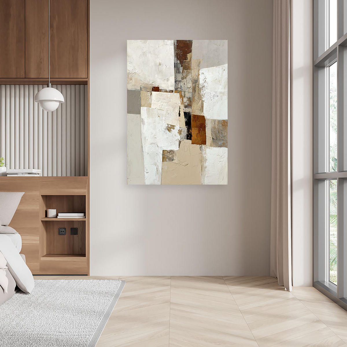WANDBILD, Moderne Abstrakt in beigen und braunen Farben - Beige, Textil (40/60cm) - Feeby
