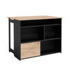 BARTISCH Dominic Goldkraft Eiche 116 x 37 cm 4x offene Fächer und 1x Tür - Eiche Wotan, Holzwerkstoff (116/90.5/37cm) - Vicco