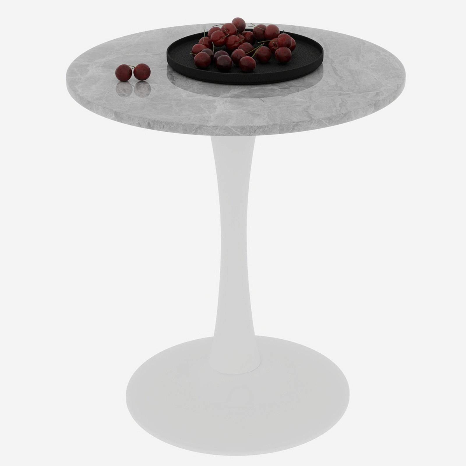 COUCHTISCH in Weiß und Grau Wohnzimmertisch mit einer runden Marmor-Tischplatte für Wohnzimmer, B70/T70/H72 cm - Goldfarben/Weiß, Stein/Metall (70/70/72cm) - STILVORA