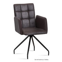 ARMLEHNSTUHL (2er-Set) Devina 52x91x60 Schwarz/Espresso - Dunkelbraun/Schwarz, Kunststoff (60/91/52cm) - 58aufmkessel