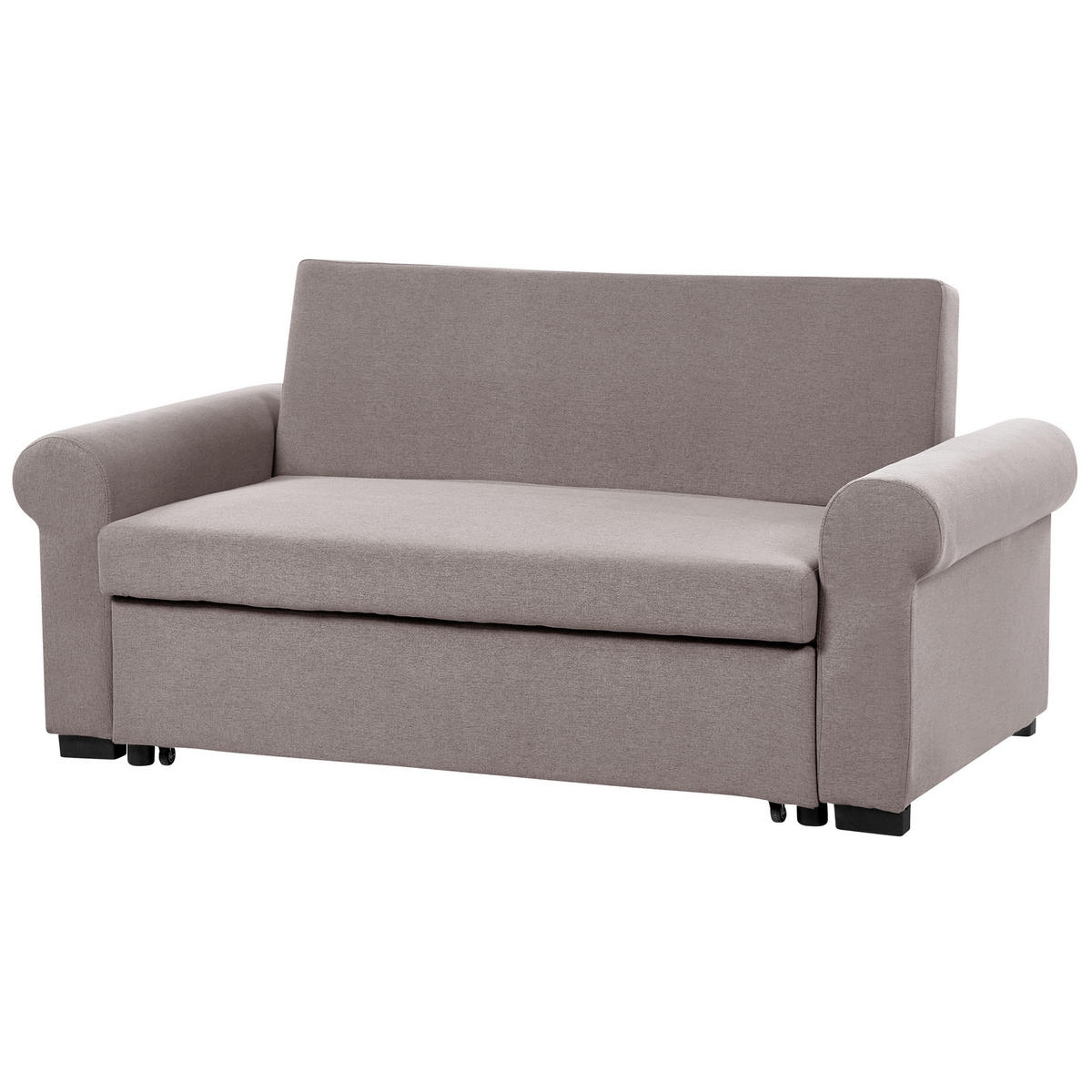 2-SITZER-SCHLAFSOFA Leinenoptikhellbraun Silda - Braun, Textil (173/92/93cm) - Beliani