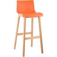 BARHOCKER Holz orange - Eukalyptusholzfarben/Orange, Holz (41/102/46cm) - CLP