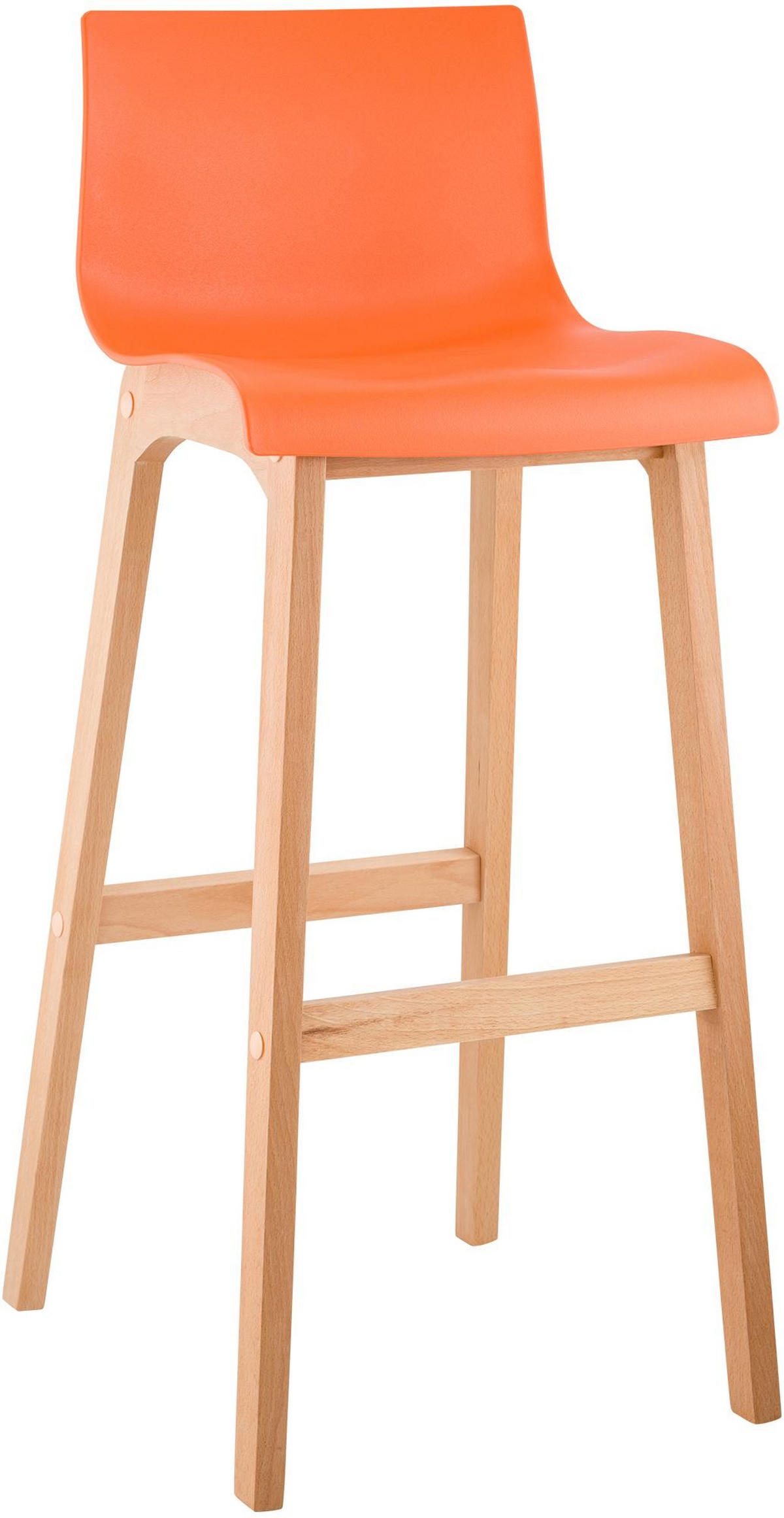 BARHOCKER Holz orange - Eukalyptusholzfarben/Orange, Holz (41/102/46cm) - CLP