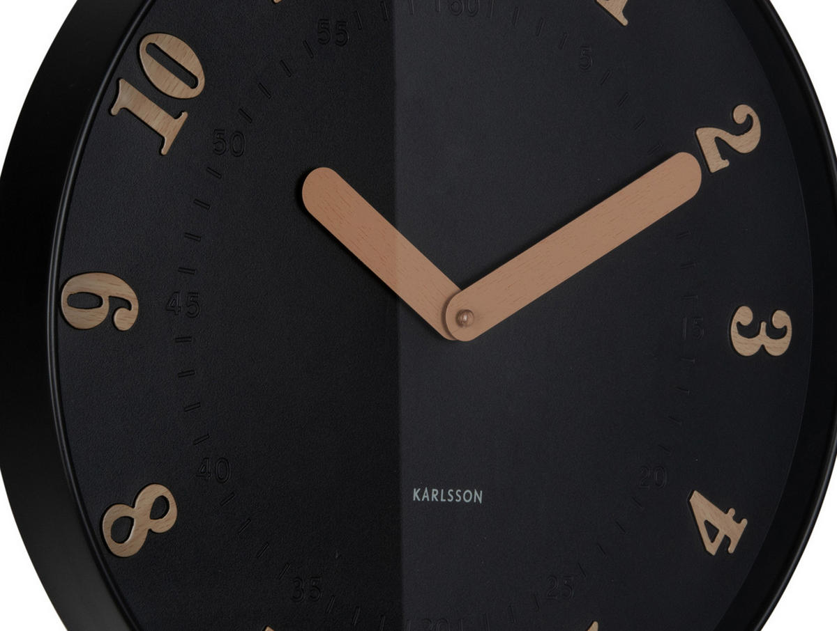 WANDUHR Amena Schwarz 40/4/40 cm - Schwarz, Kunststoff (4/40/40cm) - Karlsson