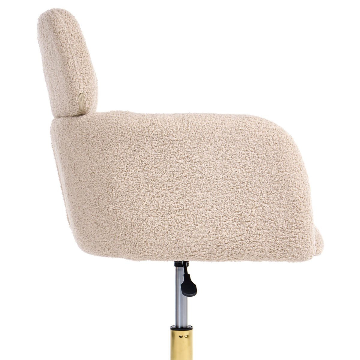 KANCELÁŘSKÁ ŽIDLE Bouclé Světle béžová Alena - béžová, textil (60/84/60cm) - Beliani