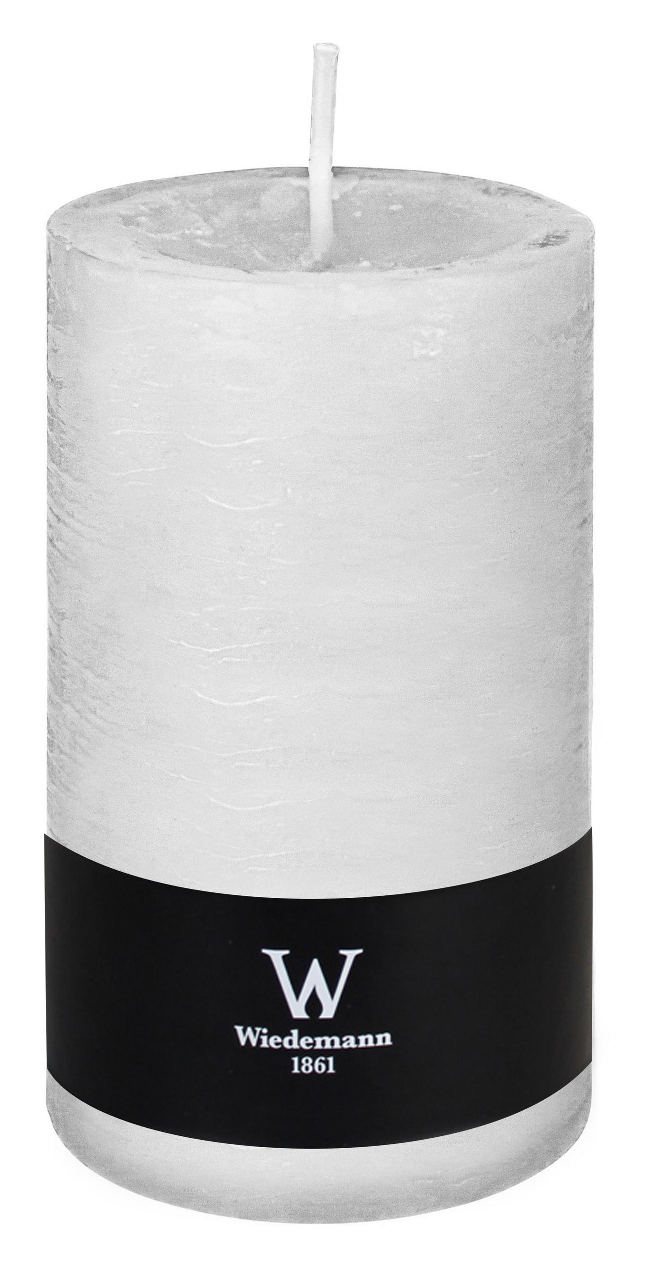 STUMPENKERZE Rustik Marble Style Weiß 190 x Ø 98 mm - Weiß, Paraffin (19cm) - Wiedemann Kerzen