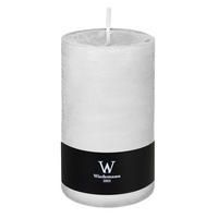 STUMPENKERZE Rustik Marble Style Weiß 190 x Ø 98 mm - Weiß, Paraffin (19cm) - Wiedemann Kerzen