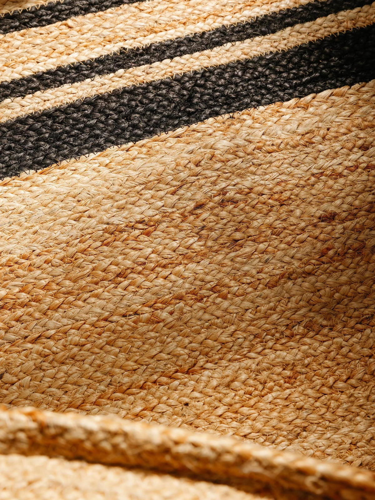 JUTETEPPICH Jutta Schwarz 120x170 cm - Schwarz, Textil (120/170cm) - benuta Pure