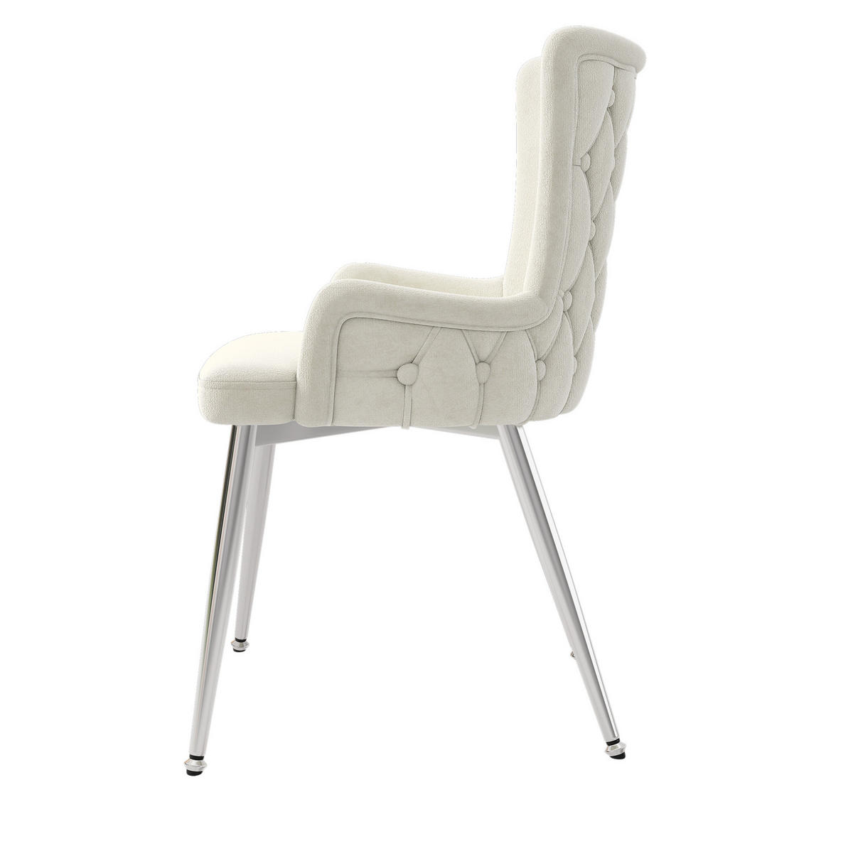 ESSZIMMERSTUHL 2er-Set Samt Beige mit Metallbeinen - Beige, Metall (47/85/49cm) - Meubliv