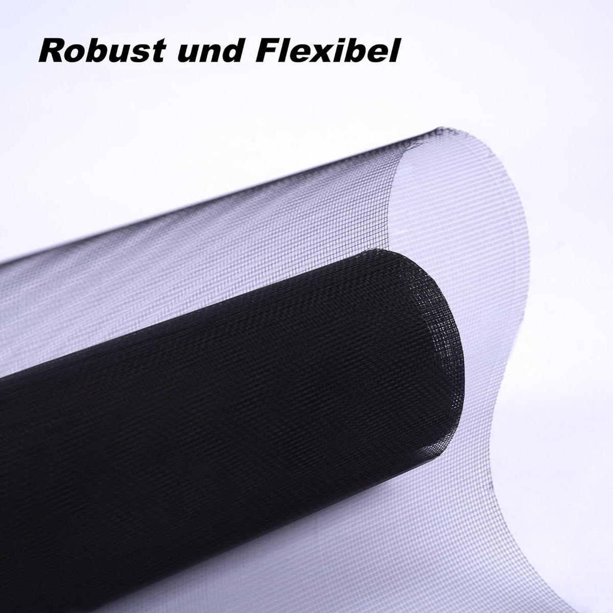 FLIEGENGITTER Fenster 150 x 3000 cm Edelstahl Zuschneidbar - Schwarz, Metall (15/164.5/15cm)