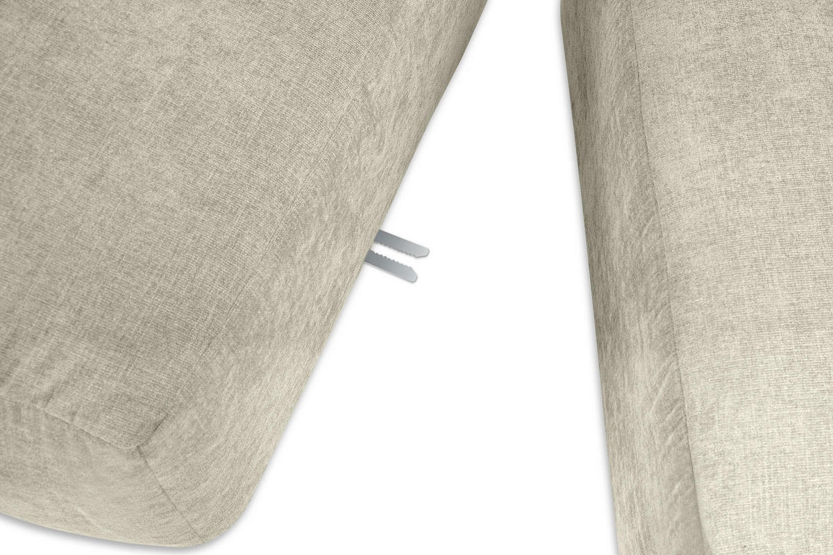 ECKMODULSOFA-RECHTS BUFFO 3/4 Sitzer mit extrem weicher Sitzfläche, Gewebestoff, ecru - Ecru, Textil (237/180cm) - KONSIMO®