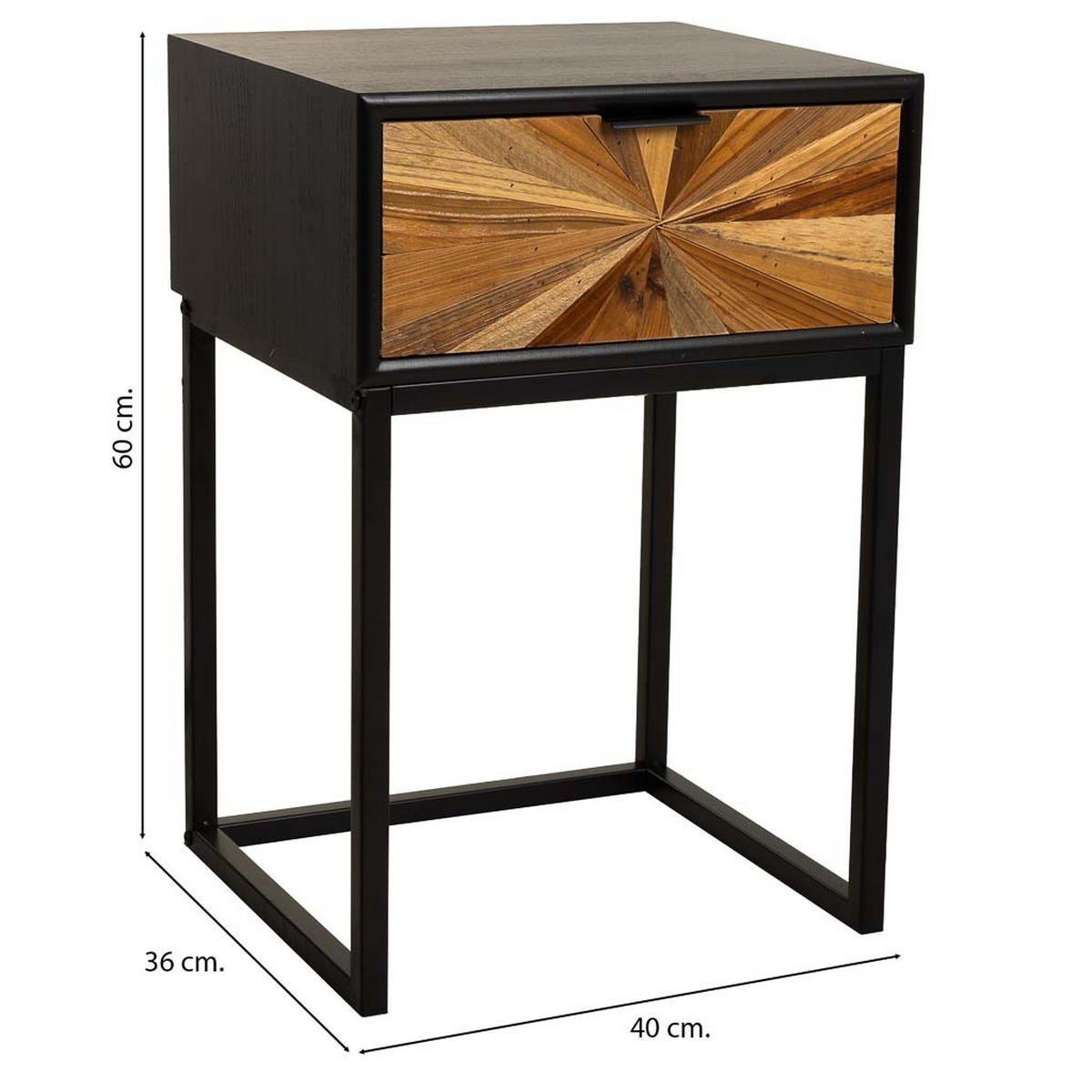 NACHTTISCH aus Holz, schwarz, 40x36x60cm - Schwarz, Holzwerkstoff (40/60/36cm) - Wanderlust