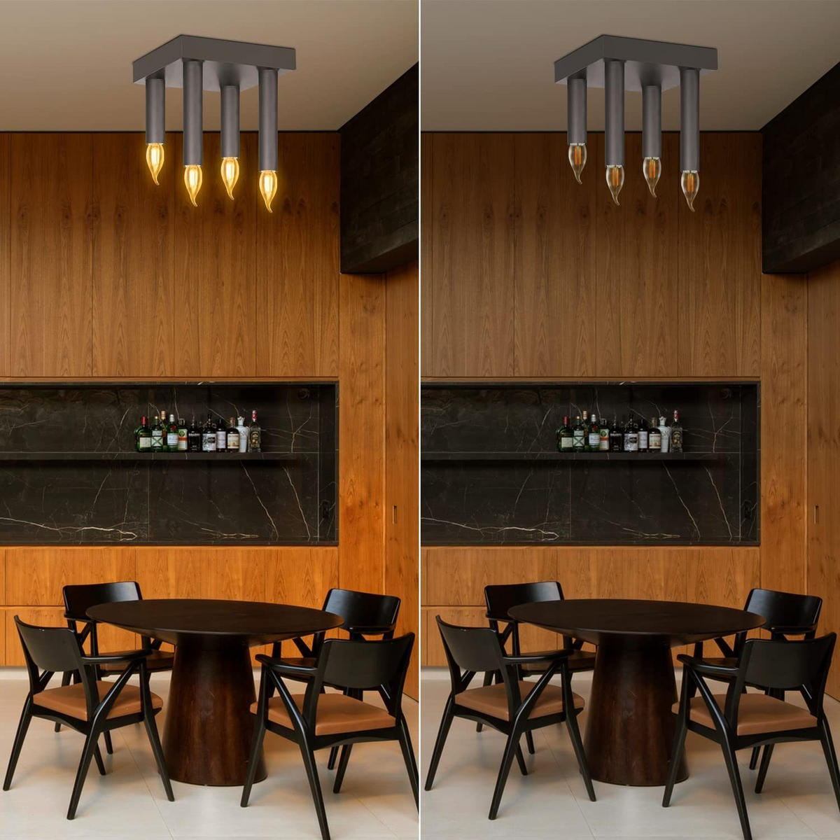 DECKENSTRAHLER Funkelmira 15/13/15 cm - Schwarz, Metall (15/15/13cm) - ZMH