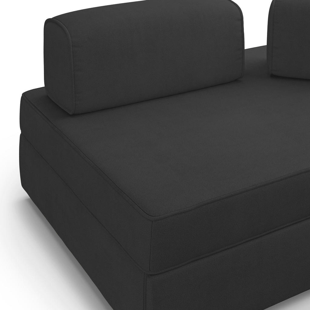Thumbnail - Divani.store Linearsofa, Schwarz, Textil, 160x42x105 cm, Wohnzimmer, Sofas & Couches, Sofas