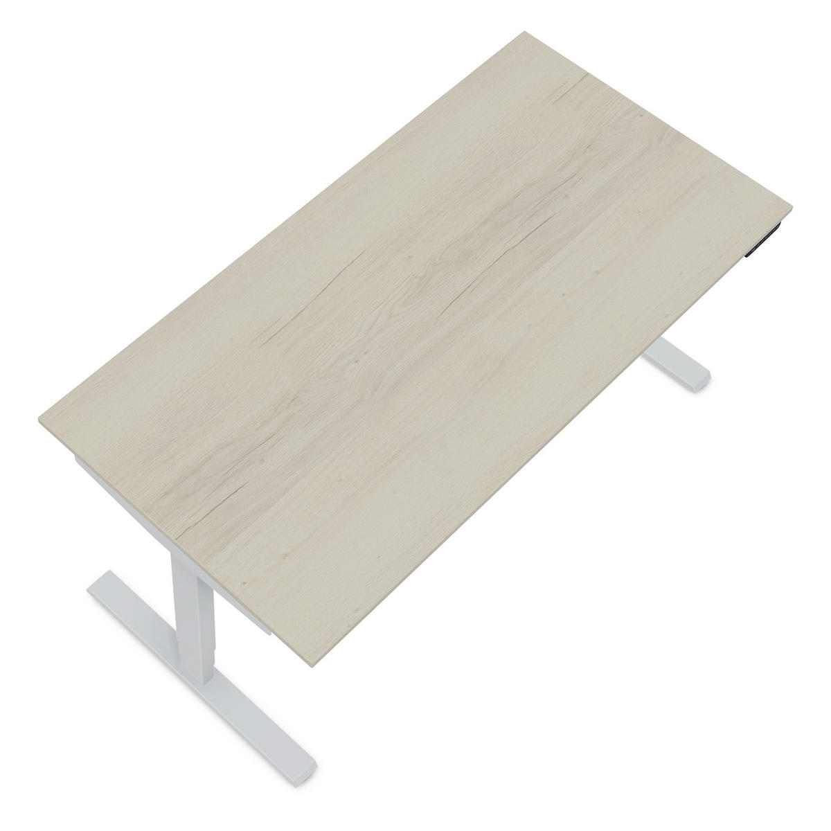 SCHREIBTISCH Elektrisch höhenverstellbarer Schreibtisch Y-Line Eiche Polar Weißaluminium 180/80/62-127cm - Eiche Bianco/Weiß Hochglanz, Holzwerkstoff/Metall (80/180/127cm) - ASSMANN