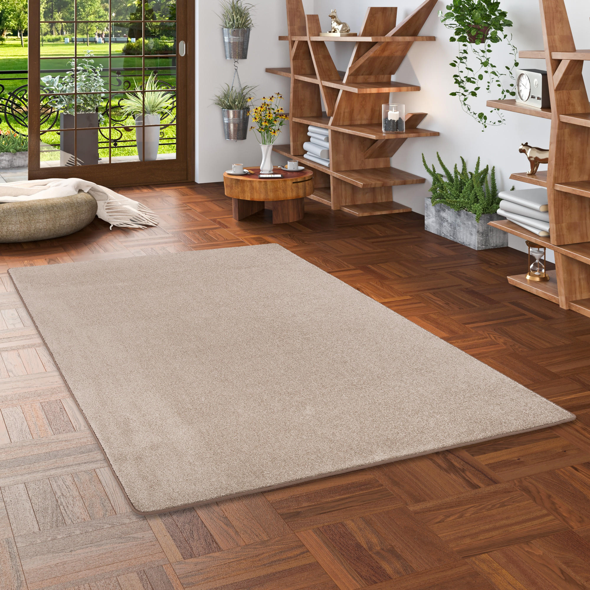HOCHFLOR VELOURS TEPPICH LUNA - Taupe, Textil (160/240cm) - Snapstyle