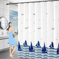 DUSCHVORHANG schimmelresistent beschwerter Saum mit Haken für Badewanne Duschkabine - Weiß, Textil (80/180cm) - MCBOSON