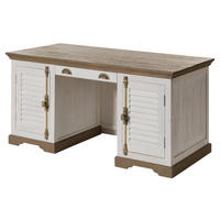 SCHREIBTISCH Mango 160x80x76 weiß lackiert TOULOUSE #120 - Weiß, Holz (80/160/76cm) - Massivmoebel24