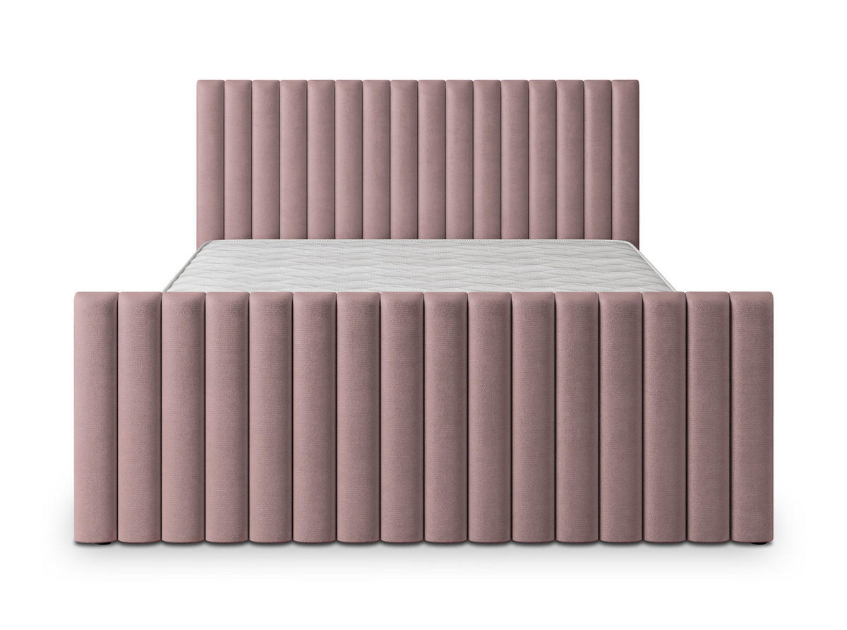 ČALOUNĚNÁ Postel CANOVA 200x200 cm Pudrově růžová - světle růžová, kompozitní dřevo/textil (200/200cm) - MASSENO