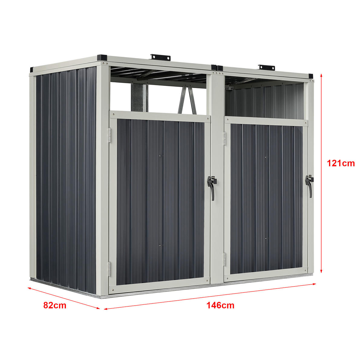 MÜLLTONNENBOX Tarbek - Anthrazit, Metall (146/121/82cm) - pro.tec