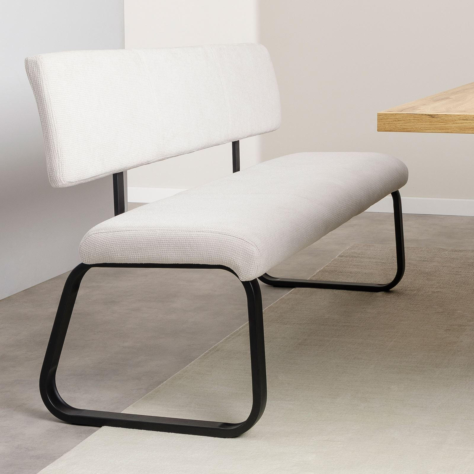 ESSZIMMERBANK VILAS - Creme, Textil/Metall (135/87/56cm) - IDIMEX