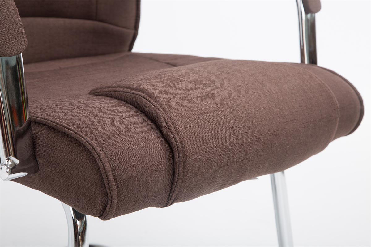 BESUCHERSTUHL Delhi Stoff Braun Konferenzstuhl Bürostuhl - Braun, Textil (60/104/67cm) - DELUKE