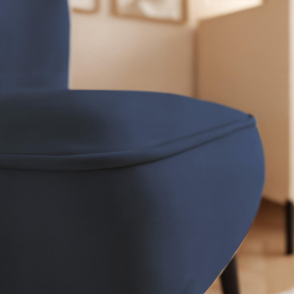 SESSEL DANTE 67/76/76 cm, Samtstoff Marineblau - Schwarz/Dunkelblau, Holz/Textil (67/76/76cm) - Idohome