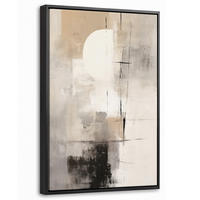 LEINWAND Bilder mit Rahmen - Abstrakt - Kunst - Grau - 20x30 - Hellgrau, Textil (20/30cm) - MuchoWow