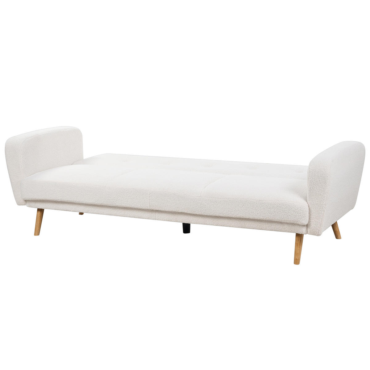 3-SITZER-SCHLAFSOFA Bouclé cremeweiß verstellbar Florli - Hellbraun/Weiß, Textil (214/82/85cm) - Beliani