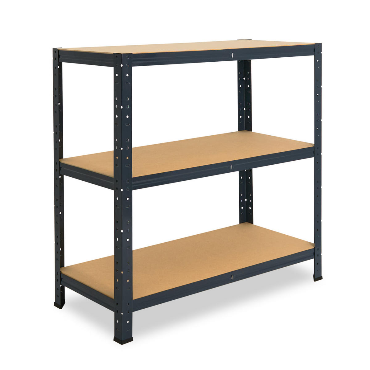 SCHWERLASTREGAL HOME 100x60x30 cm in anthrazit mit 3 Böden und 175 kg Traglast pro Boden - Anthrazit, Metall (60/100/30cm) - shelfplaza