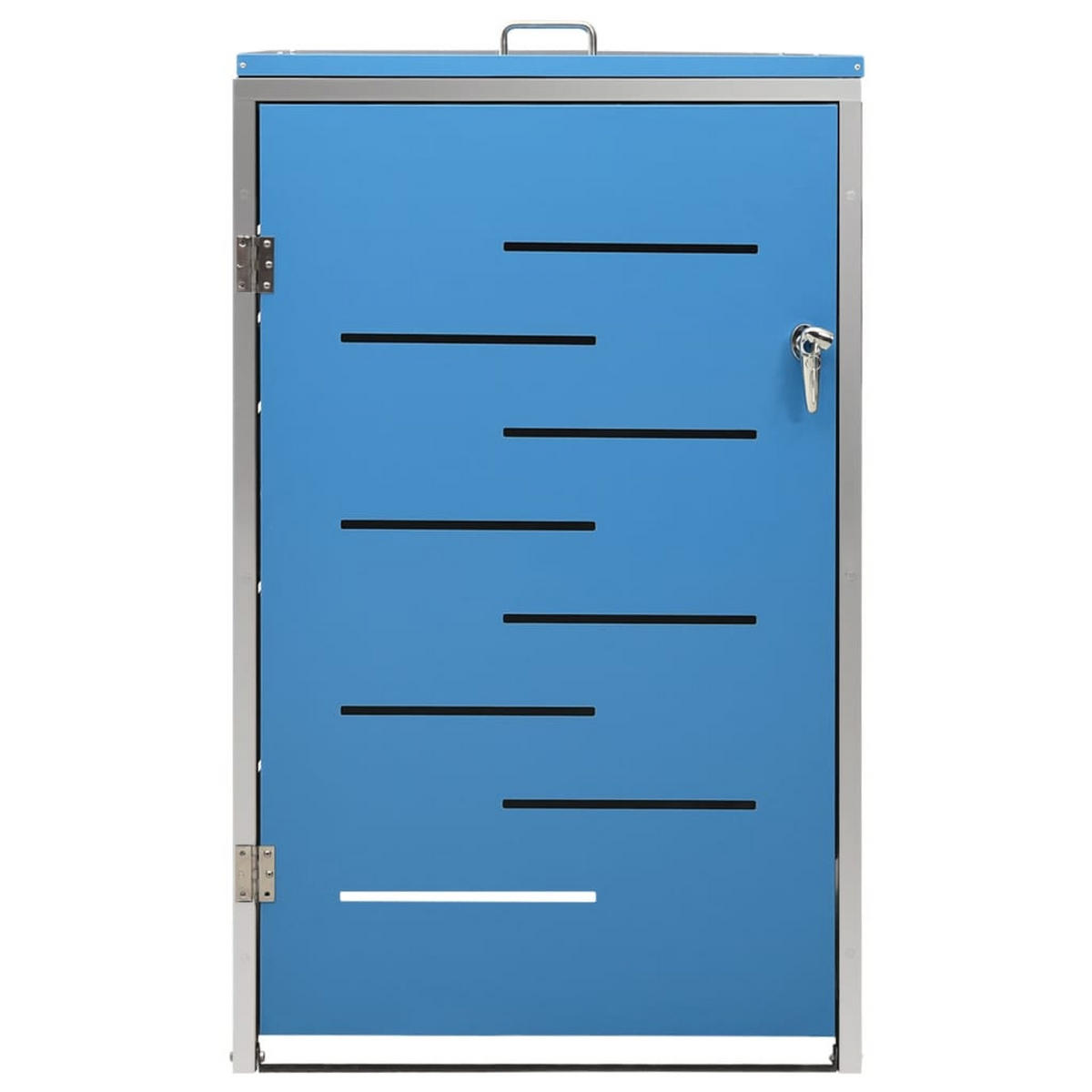 1ER Mülltonnenbox JAGU Edelstahl | Blau | 115x69x77,5cm | Für 1 Tonne 240L - Blau, Metall (69/115/77.5cm) - DELUKE