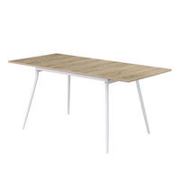 ESSTISCH LIO 120-160/80/76 cm - Weiß/Eiche San Remo, Holzwerkstoff/Metall (120/80/76cm) - B&D Home
