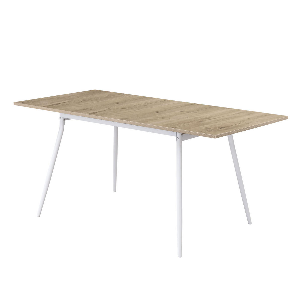 ESSTISCH LIO 120-160/80/76 cm - Weiß/Eiche San Remo, Holzwerkstoff/Metall (120/80/76cm) - B&D Home