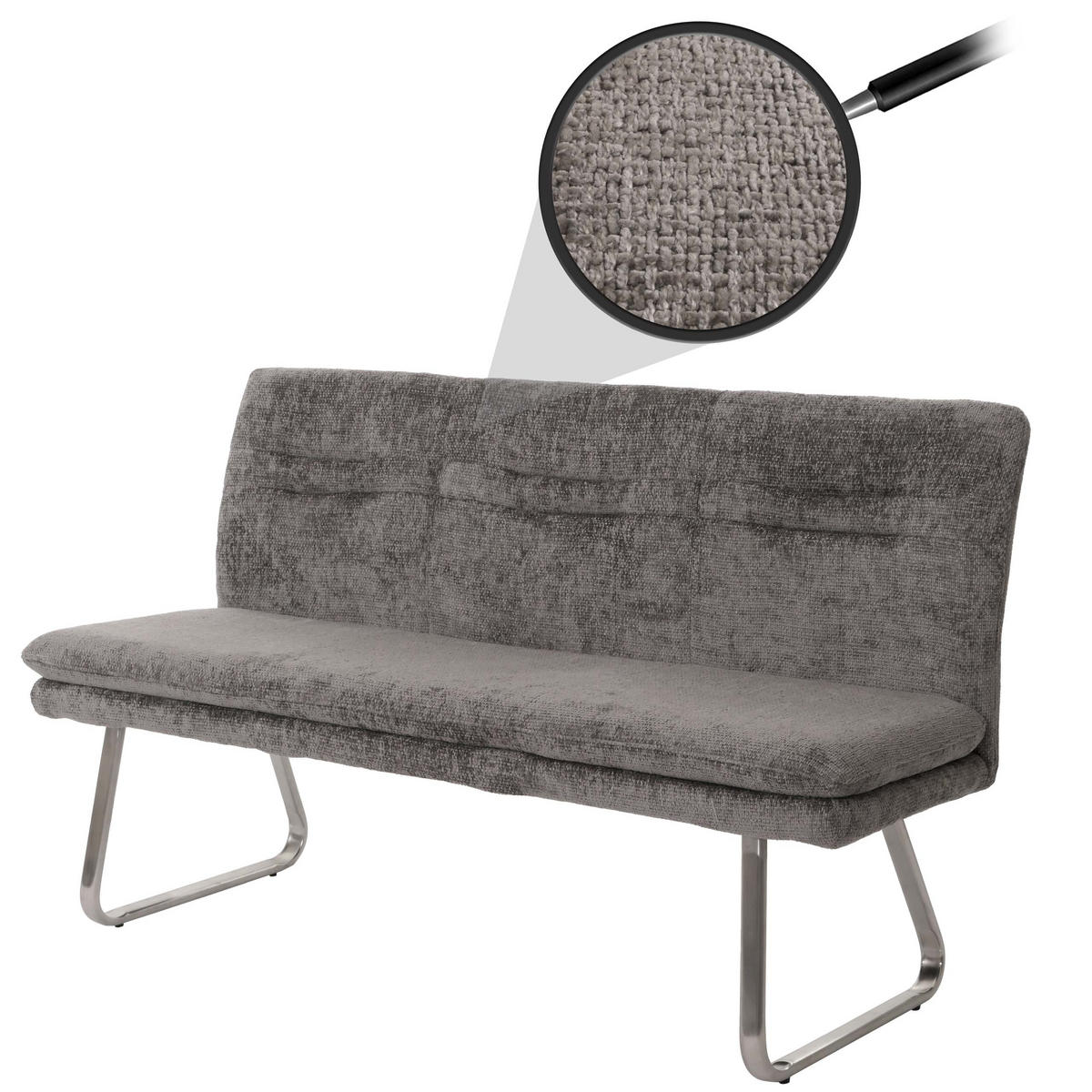 SITZBANK Grau - Grau, Textil (160/90/58cm) - MCW