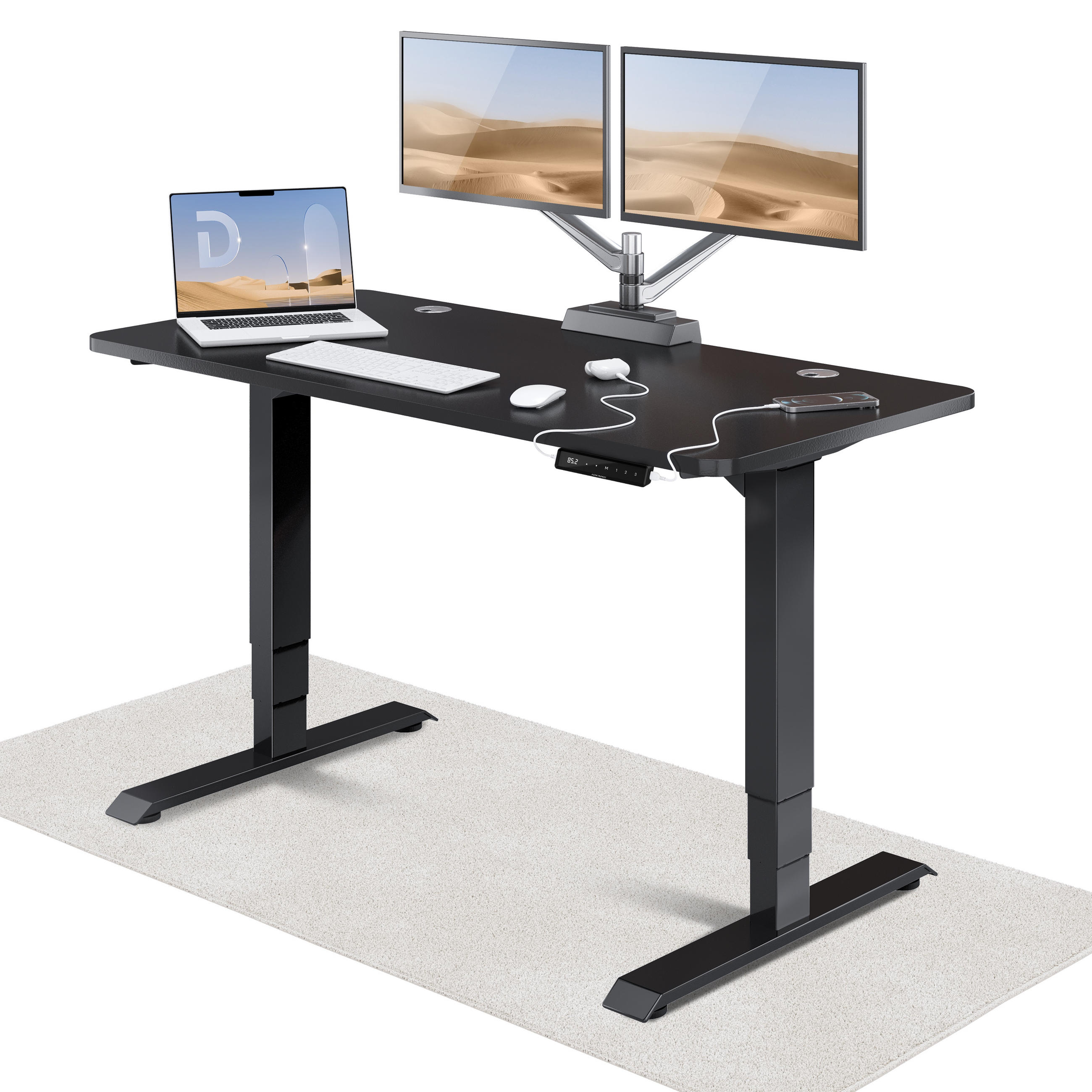 Desktronic Schreibtisch Schwarz 70x62x140 cm