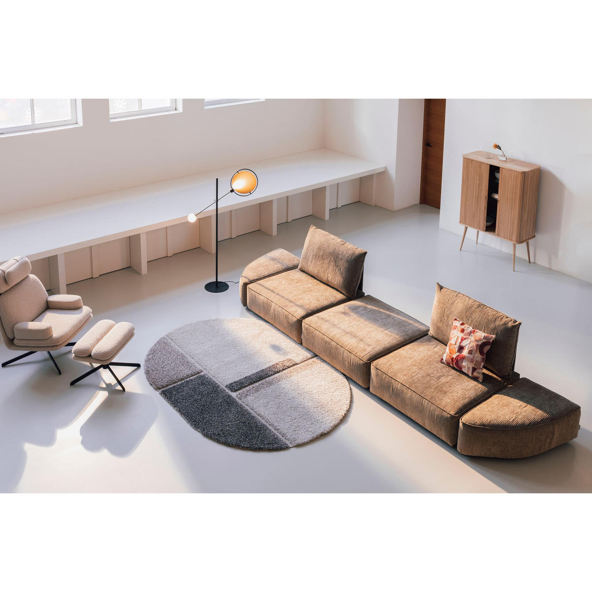 SOFA ELEMENT Hunter Moss/ Grün - Braun/Grün, Textil (99/38/100cm) - Zuiver