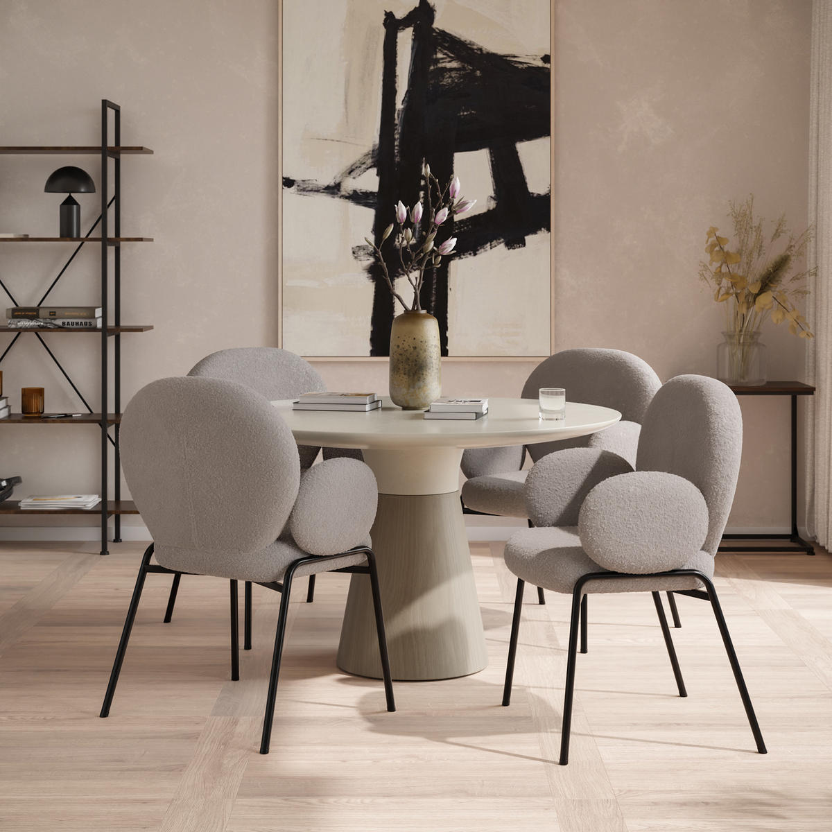 STUHL 1er Set Scandi Belastbarkeit 120 kg 61 5 x 62 x 90 - Hellgrau, Kunststoff (62/90/61.5cm) - tectake