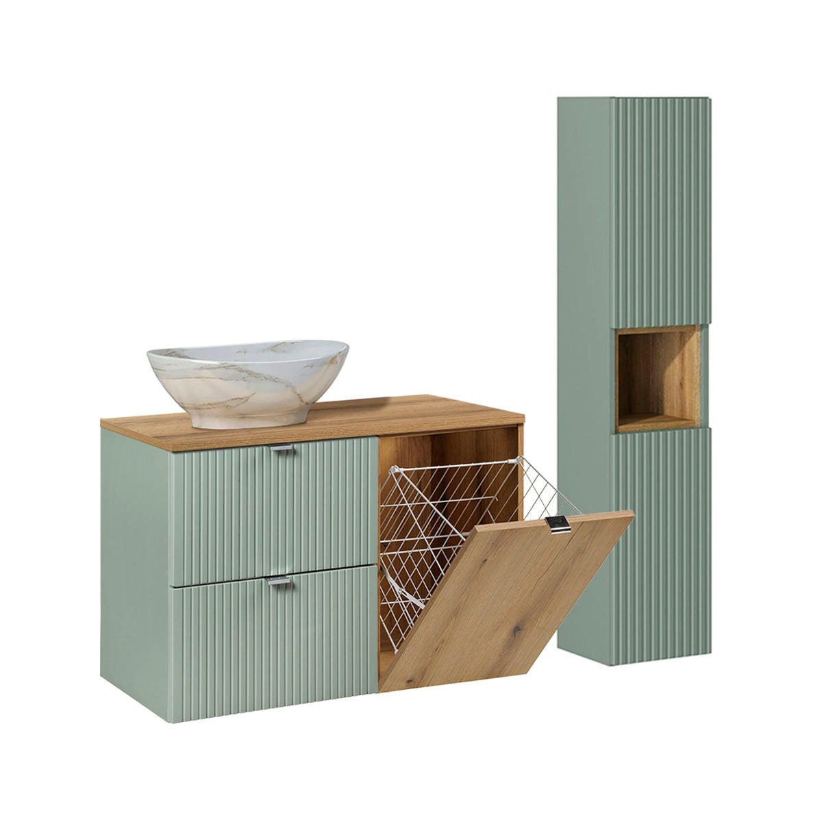 Petits-meubles KOUPELNOVÝ NÁBYTEK 90.4cm Jade 2er-Set Zelená