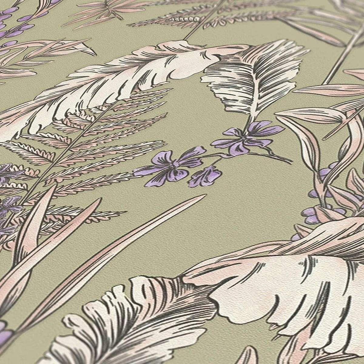 VLIESTAPETE Grün 53/1005 cm - Grün, Textil (53/1cm) - KUNSTLOFT